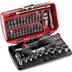 Cliquet et douille 1/4'' coffret de 38 pièces R.360NANOPB