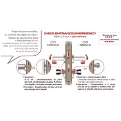 Serrure à larder D458 EMERGENCY Urgence