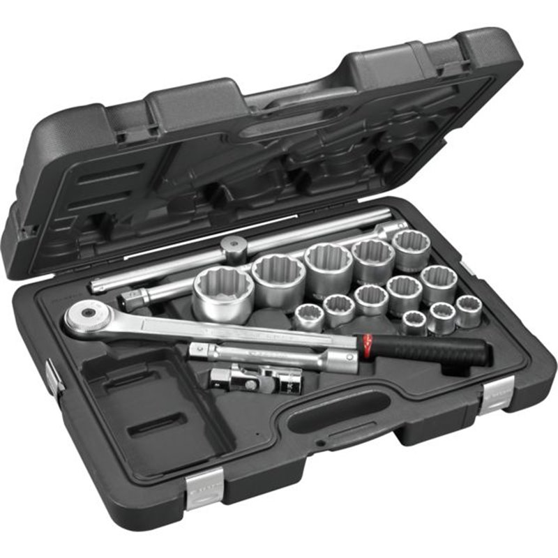 Cliquet et douilles 3/4'' coffret de 18 pièces KL.500PB