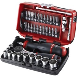 Cliquet et douille 1/4'' coffret de 38 pièces R2NANOPB