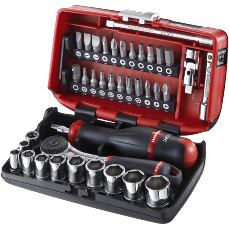 Cliquet et douille 1/4'' coffret de 38 pièces R2NANOPB