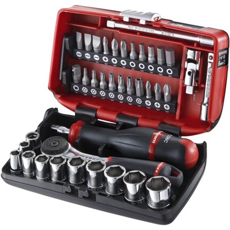 Cliquet et douille 1/4'' coffret de 38 pièces R2NANOPB