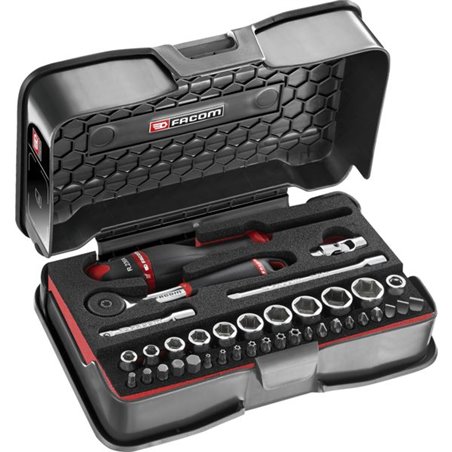 Cliquet et douilles 1/4'' coffret de 37 pièces R.161-6M6PB