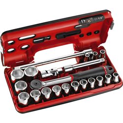 Cliquet et douille 1/2'' coffret de 21 pièces S.161DBOX1PB