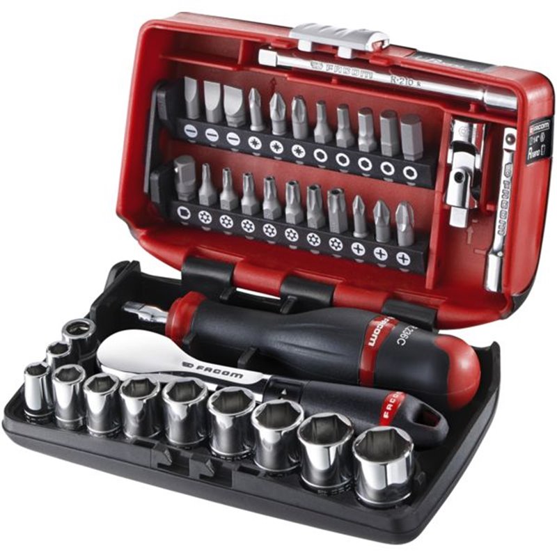 Cliquet et douilles 1/4'' coffret de 50 pièces R.181NANOPB