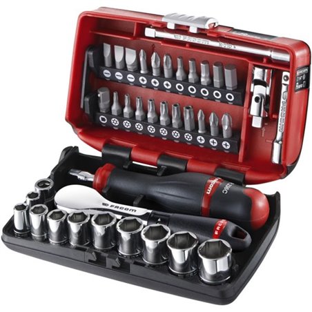 Cliquet et douilles 1/4'' coffret de 50 pièces R.181NANOPB