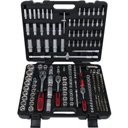 Cliquets et douilles 1/4" 3/8" 1/2" coffret de 195 pièces