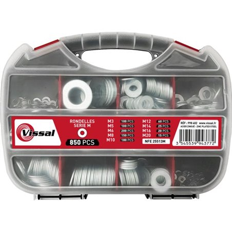 Mallette de 850 rondelles plates M